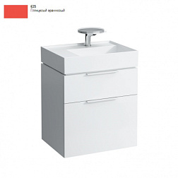 Модуль под раковину Kartell by laufen 59,5х45,5х61,5 см, глянцевый оранжевый, 2 ящика, раковина справа 4.0756.2.033.635.1 Laufen
